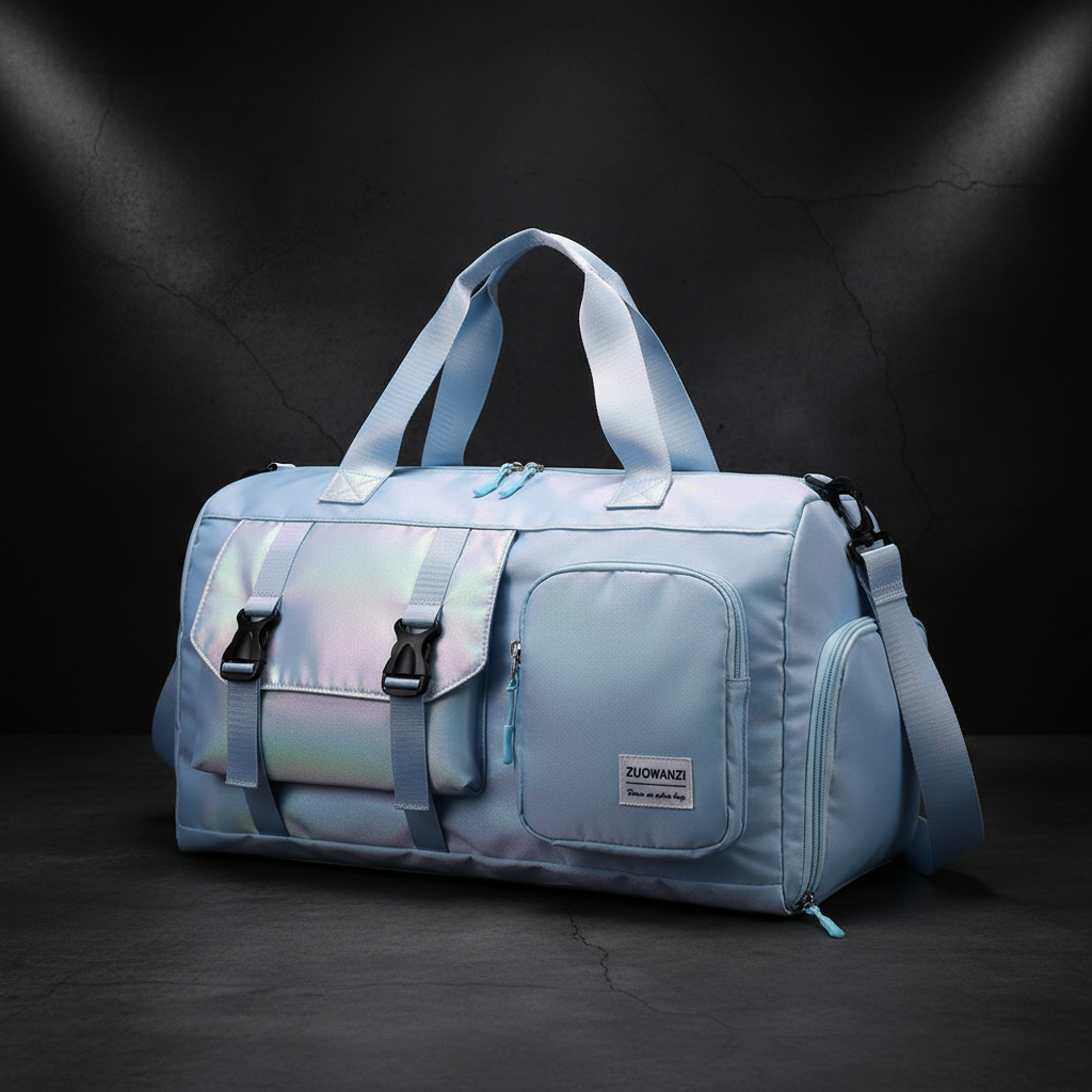 Sac de yoga et de fitness nacré et coloré avec compartiment sec/humide.
